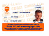 All CORGI registered installers must carry this card