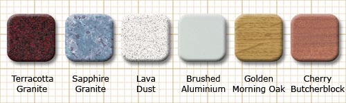 Examples of laminated worktop surface patterns Examples of laminated worktop surface patterns