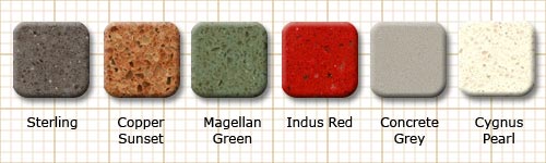 Examples of Zodiaq� worktop patterns