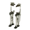 Adjustable 457-762mm (18in-30in). Robust, sturdy and safe Skywalker Stilts give professional plasterers and decorators easy access to ceilings and high up on walls. Adjustable metal buckle straps and heel plate. 225lb load limit.